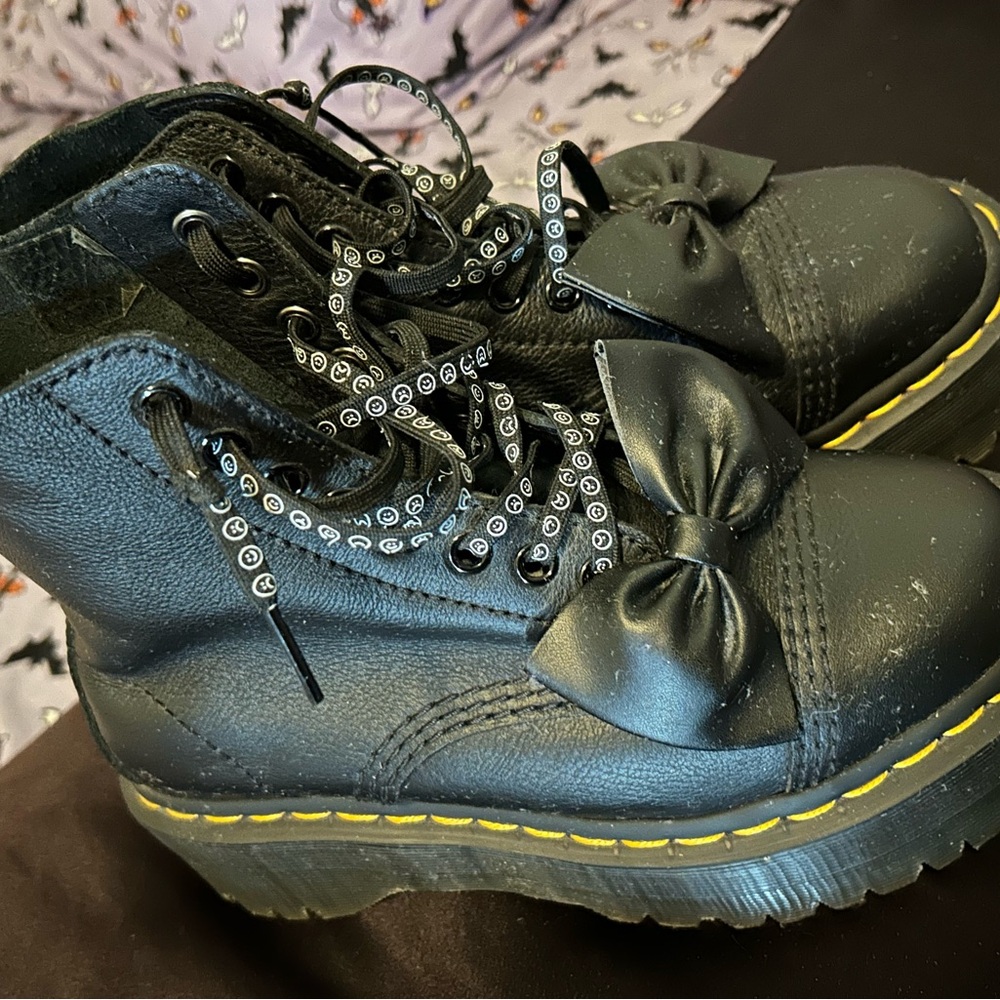 Dr. Martens Black and Pink Boots